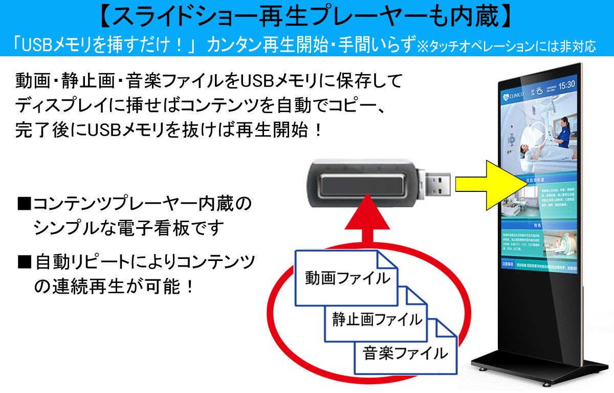 55LHCSタッチコンテンツ作成ソフト付自立型電子看板 （静電容量式