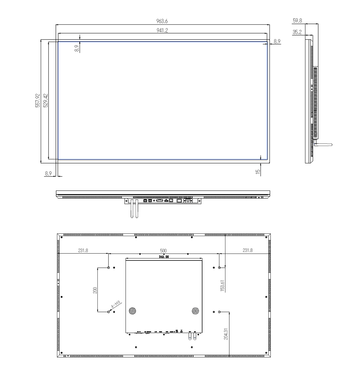 狭額縁デジタルサイネージの商品仕様｜M43SAP | KOHJINSHA DESIGN